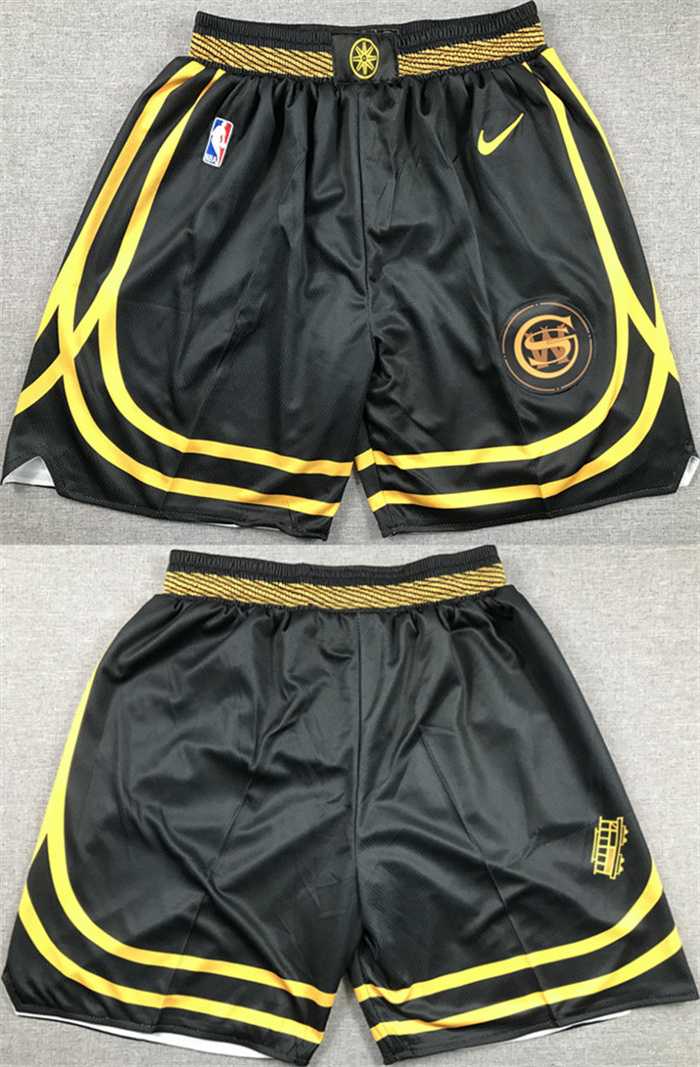 Mens Golden State Warriors Black City Edition Shorts(Run Small) 500w